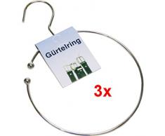 3 Gürtelringe Ø 14cm Krawattenhalter mit Haken für den Kleiderschrank
