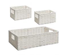 WM Homebase 3er Set Aufbewahrungskorb Aufbewarungsboxen Kinder Spielzeugkorb Organize Weiß
