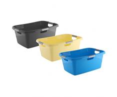 axentia Wäschekorb Ergonomic für Schmutzwäsche, 40l - Kunststoff-Wäschewanne stapelbar - Plastik-Wanne als Wäschesammler & Wäschesortierer