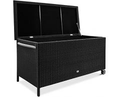 Casaria Auflagenbox Poly Rattan Rostfreies Aluminiumgestell Rollbar Hubautomatik Gartentruhe Gartenbox Kissenbox Kissentruhe