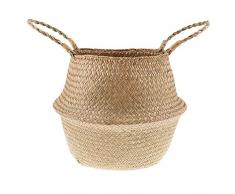 Baoblaze Korb Seegras Flechtkorb Aufbewahrungskorb Natur Faltbar Design Dekoration - XL
