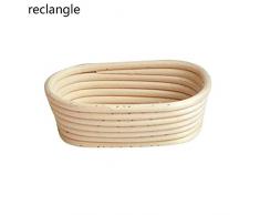 SUNHAON Brotprüfkorb Rund, Halten 800g Teig Natürliche Rattanschale Sauerteigprüfkorb Für Professionelle Bäcker Zu Hause (mit Stoffliner L Oval