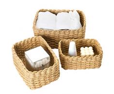 La Jolíe Muse Aufbewahrungskorb, 3er Set aus gewebtem recyclebarem Papierseil, Aufbewahrungsboxen für Accessoires Schminke