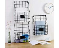 Sntsya Schmiedeeisen Wand montiert Bücherregal einfache Wohnzimmer Zeitungsständer Zeitschriftenständer Aufbewahrungskorb Zeitung Wandzeitungshalter