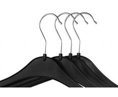 RSR Hangers 20 Stück NA 43 Kleiderbügel Kunststoff Hemdenbügel Blusenbügel T-Shirt Schwarz Platzspar drehbarer Haken