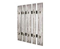 Haku Möbel Wandgarderobe - MDF Dekor grau - 10 Haken Höhe 100 cm