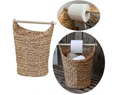 LS-LebenStil Toilettenpapier-Ständer Vintage Braun Deko-Korb Klorollen-Halter WC Rollenhalter