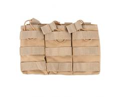 BESPORTBLE Airsoft Molle Weste Tasche Open Top Triple Multiple Pocket Molle Zubehör Beutel Zeitschriftenhalter für Outdoor-Camping Wandern (Schlamm Farbe Stil)