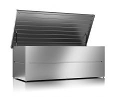ILESTO Aufbewahrungsbox aus Stahl, Benjamin (783L): Auflagenbox wasserdicht XXL | Kissenbox für Ihren Garten 185x85x69cm | Stauraum für den Außenbereich | Silber Metallic