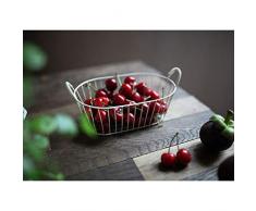 JKMQA Aufbewahrungskiste Tageskorb-Gartenkorb-Speichereisenkorb des nordischen Winddrahtgeflechtschmiedeeisens täglich, weiß