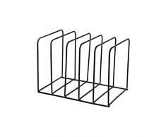 Zeitungsständer Modern Magazinständer Bücherregal, Geometrisch Metall Buchständer Aktenhalter Mit 5 Fächern, Platz Desk File Storage Organizer Für Büro Ausgangsdekoration, 26X18,5X18 Cm, Schwarz