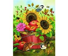 YANGSHUANG DIY Malen nach Zahlen Erntekorb Leinwand Ölgemälde für Erwachsene Leinwand Ölgemälde Set Anfänger mit Pinsel und Acrylpigment 40 x 50 cm （Ohne Rahmen ）