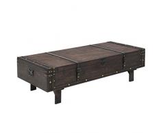 vidaXL Massivholz Couchtisch Stauraum Vintage Truhe Beistelltisch Kaffeetisch