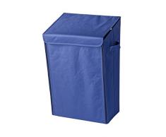 Wenko 62023100 Mobiler Wand Wäschesammler, Wäschekorb, Kunststoff - Polyester, Fassungsvermögen 30 L, 33 x 54 x 26 cm, blau