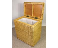 Rattan Wäschekorb , Wäschebehälter Fb. honig , Gr. 47 x 31 cm H 51 cm