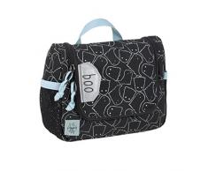LÄSSIG Kulturtasche mit Namensschild Kulturbeutel Waschbeutel Waschtasche Kinder / Mini Washbag, Spooky Black, 20 x 15 cm, 1,6 L