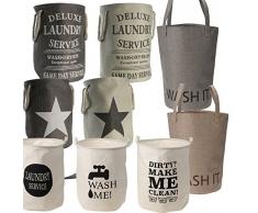 JEMIDI Wäschetonne Wäschesack Wäsche Sack Wäschesammler Sterne und Laundrey - Beige Stern