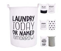 CAM2 faltbar englischen Buchstaben Leinen Wäschekorb Stoff Haushalt Organizer Korb 65 x 50 x 50 cm Today