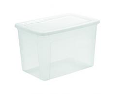 IRIS, 3er-Set Aufbewahrungsboxen / Kisten mit Deckel / Stapelboxen Modular Clear Box, MCB-70, Kunststoff, transparent, 70 L, 59,5 x 39,5 x 38,5 cm
