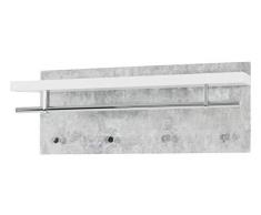 Haku Möbel Wandgarderobe- MDF Dekor Betonoptik - mit Hutablage 75 cm