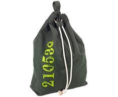 Wenko 62042100 Wäschesack Sailor - Wäschesammler, Fassungsvermögen 50 L, Baumwolle, 55 x 65 x 18 cm, grün