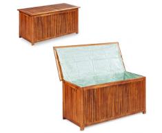 vidaXL Auflagenbox Akazienholz Holztruhe Kissenbox Gartenbox Gartentruhe