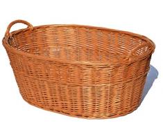 PP Wäschekorb Wäschebox Weide BKM Verschiedene Varianten zur Auswahl (BKM005 - oval 1)