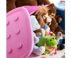 Spielzeugkiste Schatztruhe Aufbewahrungskiste 46 Liter (1, Pink)