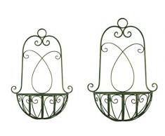 DARO DEKO Metall Wand Blumen-Korb 2er Set - klein und groß