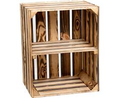 3er Set Massive Obstkiste Apfelkiste Weinkiste aus Dem Alten Land +++ 49 x 42 x 31 cm (GEFLAMMT MIT Einlage HOCHKANT)