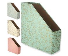 Karenza & Co Zeitschriftensammler, A4, Blumendesign MINT/GOLD