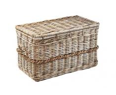 Kobolo Rattantruhe mit Griffen und Deckel 80x45x48 cm