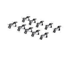 10 Stück Mini Mikrofon Klammer Clip Krawattenhalter Mikrofon Revers Krawatte Clip für Mikrofon (Schwarz) - Schwarz 6,35 mm