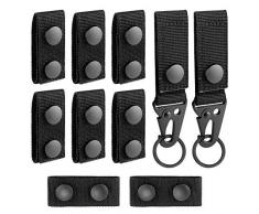 Homgaty Belt Keeper, 8 Stück Gürtelhalter mit 2 Stück Taktischer Hängender Gürtel Karabiner, Polizei Security Taktischer Gürtel Keepers für Camping Wandern Outdoor Aktivitäten