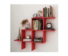 TD Zeitschriftenständer Wandmagazinhalter Creative-Wohnzimmer-Wand-Regal Bücherregal Schlafzimmer Angebracht Prägnant (Color : Red)