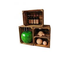 Alte geflammte Obstkisten/Holzkisten in vielen Variationen -Ideal zum Möbelbau oder zur Aufbewahrung- Sehr massiv und stabil verarbeitet (4er Set / 2 x Boden Quer)