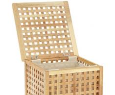 Wenko 18602100 Wäschetruhe Nordic - mit Wäschesack, Holz, Braun