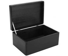 Creative Deco Große Schwarze Holzkiste mit Deckel | 30 x 20 x 14 cm | Weihnachten Kiste | Klein Holzbox Erinnerungsbox Aufbewahrungsbox Spielzeugkiste Kasten | Ideal für Spielzeuge und Werkzeuge