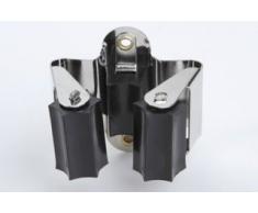 10 Stück Gerätehalter Werkzeughalter Besenhalter Gartengerätehalter Federstahl/Gummi vernickelt/schwarz 23mm flexibel einsetzbar