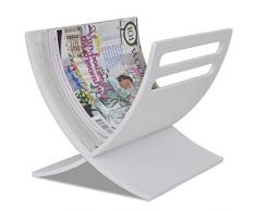 Galapara Zeitungsständer Holz, Zeitungshalter Zeitschriftensammler, Magazinsammler Bugholz, Zeitungskorb, modernes Design, robust, 29,5 x 29,5 x 26,5 cm (L x B x H) Weiß