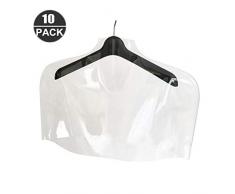 10pcs Kleidersäcke, Wasserabweisende Schulterabdeckung Erstklassiger Schutz Aufbewahrung für Anzüge und Kleider,55 * 35cm