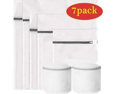 Wäschenetz, Wäschebeutel ，Wäschesack für Waschmaschine, Premium Waschbeutel Set mit Reißverschluss Waschmaschine Wäschenetz für Feinwäsche, Kleidung, Socken, und Baby Kleidung Usw- (7er weiß Set)