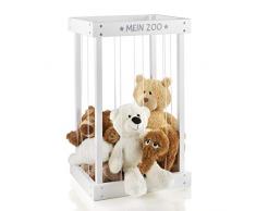 Plüschtier-Box zur Aufbewahrung von Kuscheltieren aus Holz (Weiß)