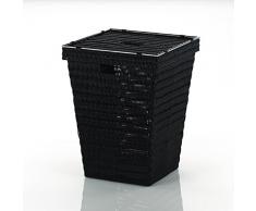 KELA 20968, Wäschekorb, 53 cm, PP-Kunststoff, Noblesse, Schwarz