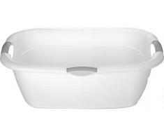 Spetebo Wäschewanne weiß 45 Liter - 68x46x25 cm - Wäschesammler Wäschekorb