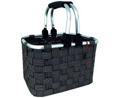 Franz Müller Flechtwaren 44423F17BS Flaschenkorb 6-teilig, 31 x 22 x 19,5 cm, Nylongeflecht, schwarz snow, alurahmen