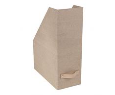 Bigso Box of Sweden Stehsammler für Zeitschriften, Magazine und Akten – praktischer Organizer aus Faserplatte und Papier in Leinenoptik – stabiler Zeitschriftenhalter mit Griff – hellbraun