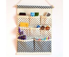 Blau Milopon Baumwolle Wand H/ängeorganizer Wandtaschen Aufbewahrungstasche h/ängenden H/ängeaufbewahrung Beutel T/ür zur/ück Aufbewahrungstasche Mehrschicht-Aufbewahrungstasche