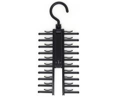 HELPAT Premium Krawattenhalter für bis zu 20 Krawatten – Rutschfester Krawattenbügel – perfekte Krawatten Aufbewahrung/Schlipsbügel/Schlipshalter für den Kleiderhaken - Schal und Gürtel geeignet