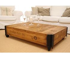 Couchtisch Truhe Holzkiste Beistelltisch Vintage shabby chic Landhaus Massivholz nussbaum